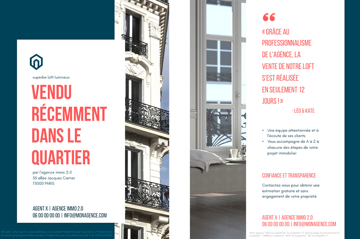 flyer immobilier vendu design