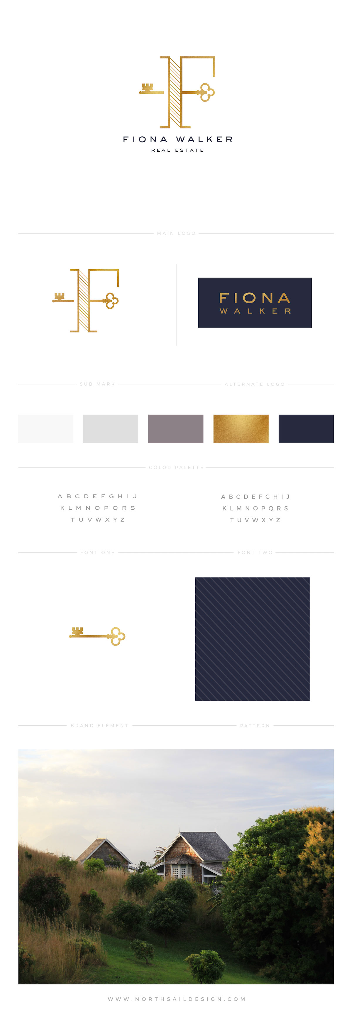 Fiona-Walker-Real-Estate-Brand-Board-Realtor-Logo-Custom-Logo-Real-Estate-Logo-Modern-Gold-Foil-1