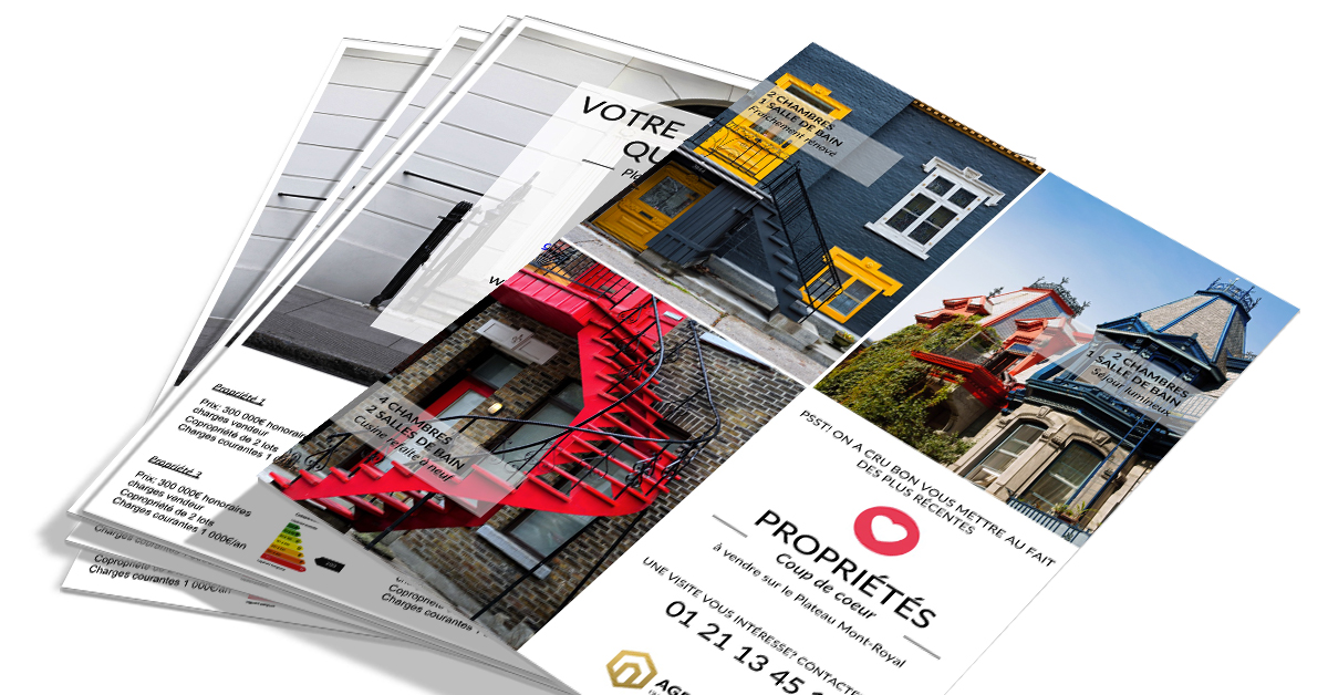 flyer immobilier nouveaux biens multiples social network