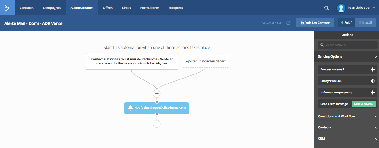 email immobilier automatisation