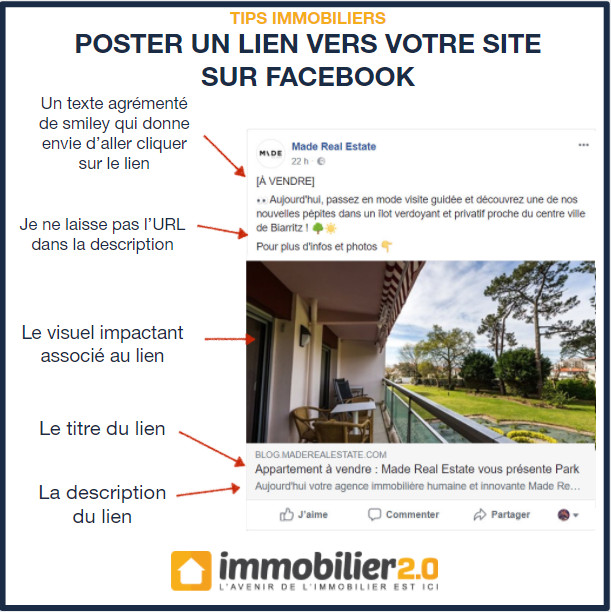 Facebook Poster Lien Site Immobilier