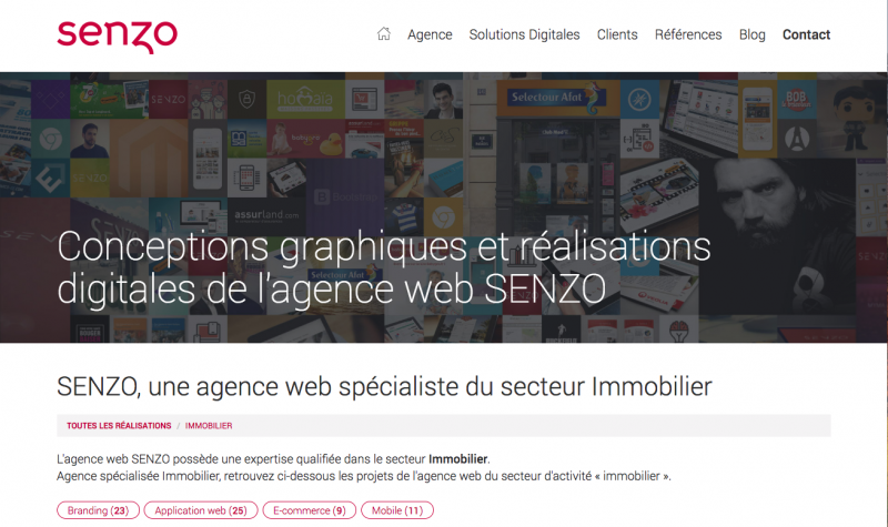 Senzo Communication Web Immobilier Design