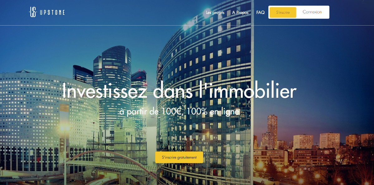 Upstone Crowdfunding Immobilier Homepage