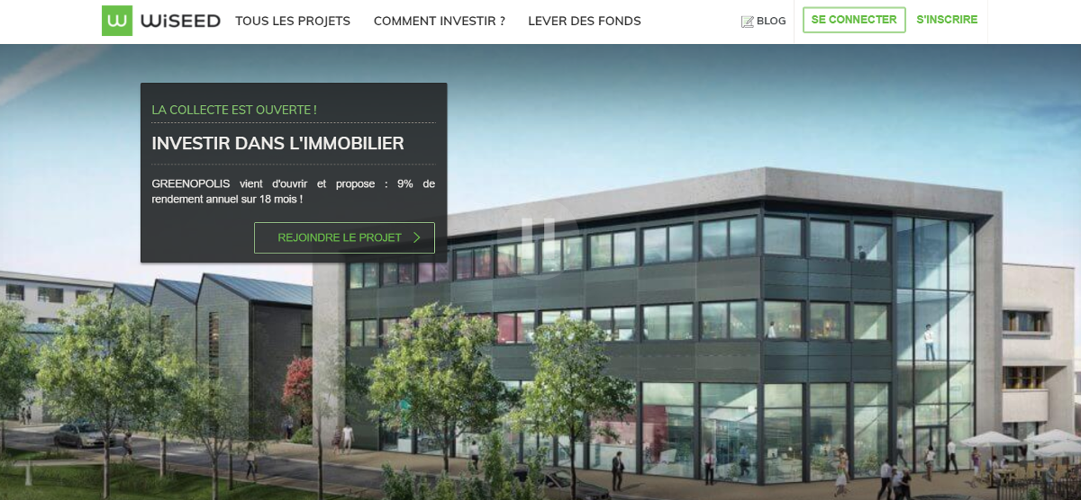 Wiseed Crowdfunding Immobilier Homepage