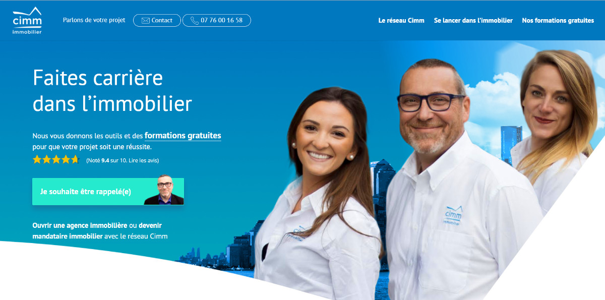 Cimm Immobilier Reseau Mandataire Homepage