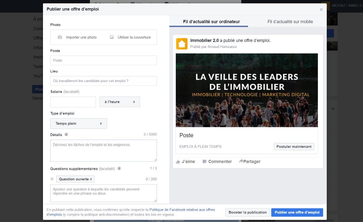 Recrutement Immobilier Reseaux Sociaux Facebook Illustration