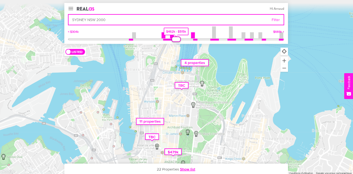 Realas Carte Estimation Outils Immobilier Australie