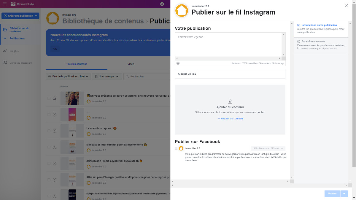 Creatorstudio Gestion Instagram Immobilier Reseaux Sociaux Communication